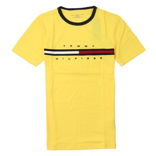 【全新真品】Tommy Hilfiger T恤 TH 短袖 T-shirt 上衣 Logo 素面 純棉 黃 男