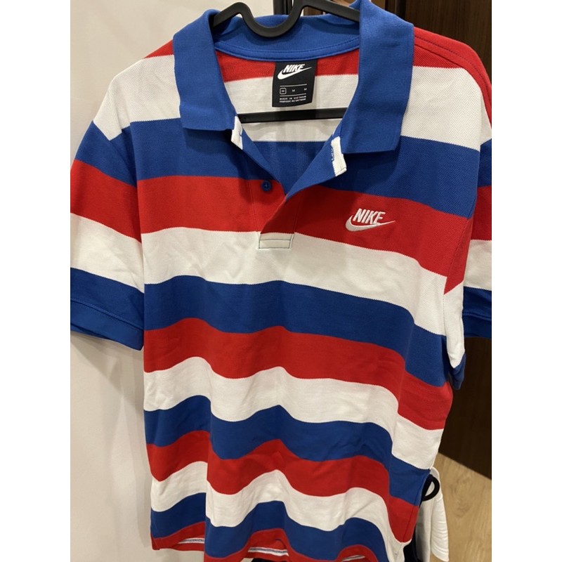 NIKE 休閒 運動 短袖上衣 POLO衫 男款 白紅藍 CJ4466457 SPORTSWEAR