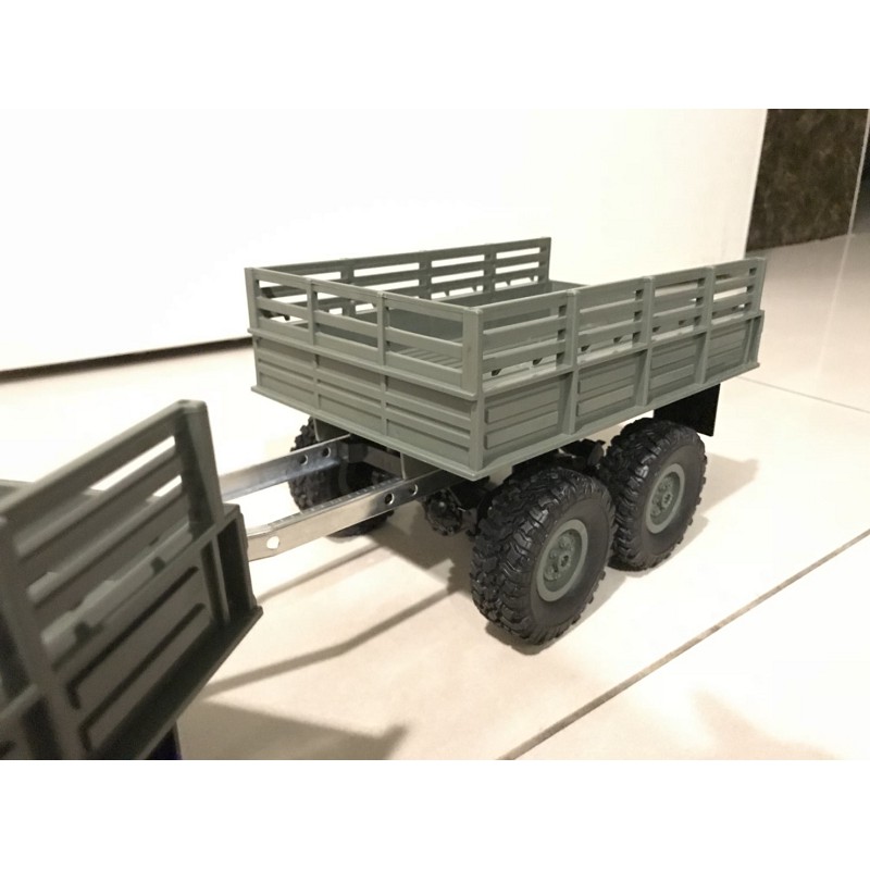 軍綠-軍卡拖車 尾車-1/16 像真 遙控軍卡 6x6 六驅 (四驅4x4 恆龍 參考) 仿真攀爬越野