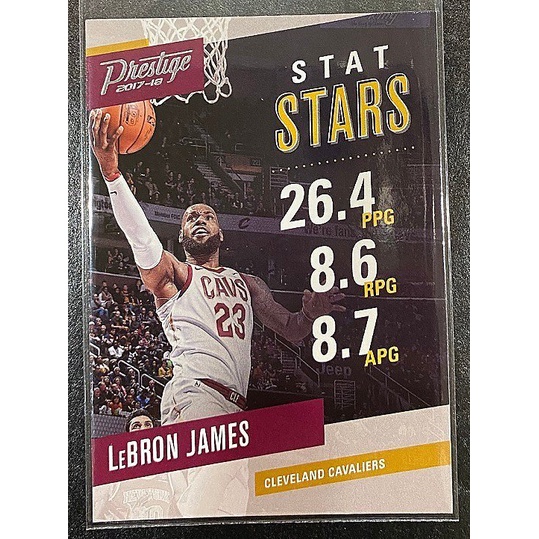 NBA 球員卡 Lebron James 2017-18 Prestige Stat Stars