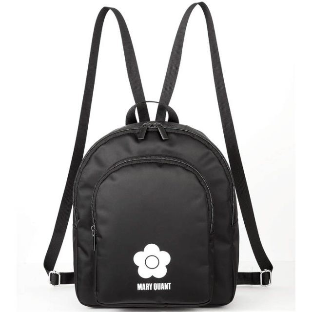 日本雜誌附錄 MARY QUANT ☁️輕量防水 🇯🇵黑色小花 後背包 背包 書包 （MBH36）