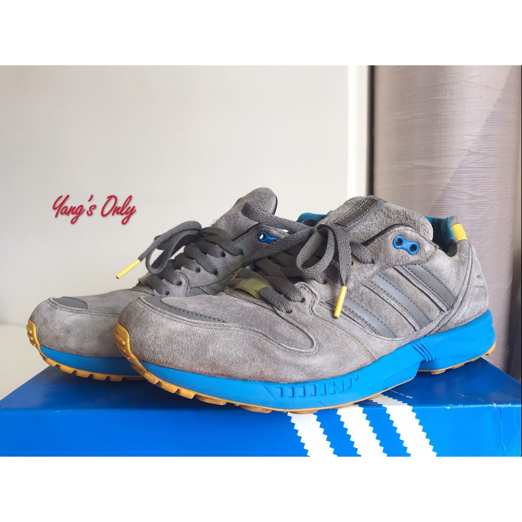 二手現貨(九成新)⭐️男款Adidas ZX 5000 LEA Torsion 麂皮 灰藍黃 老鼠灰 慢跑鞋 走路鞋