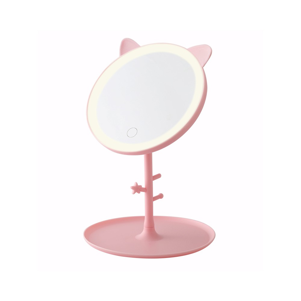 ❀新品⁂led化妝鏡帶燈台式網紅女補光隨身小鏡子宿舍桌面摺疊便攜梳妝鏡