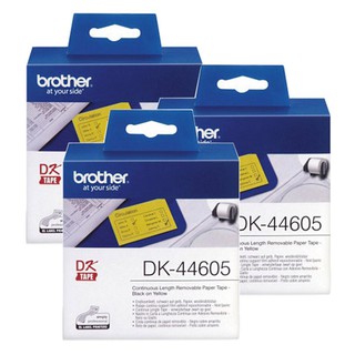 Brother DK-44605 黃底黑字(3入包裝) 原廠連續標籤帶