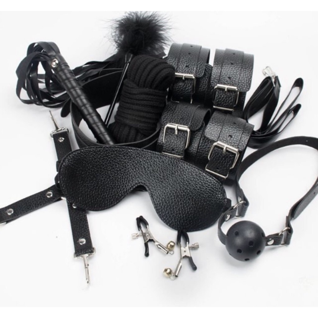 🌈🈶現貨+免運🦄️【M192】SM10件組 SM十件套裝 SM7件組 情趣手銬 口塞球 乳夾眼罩皮鞭綑綁收納袋