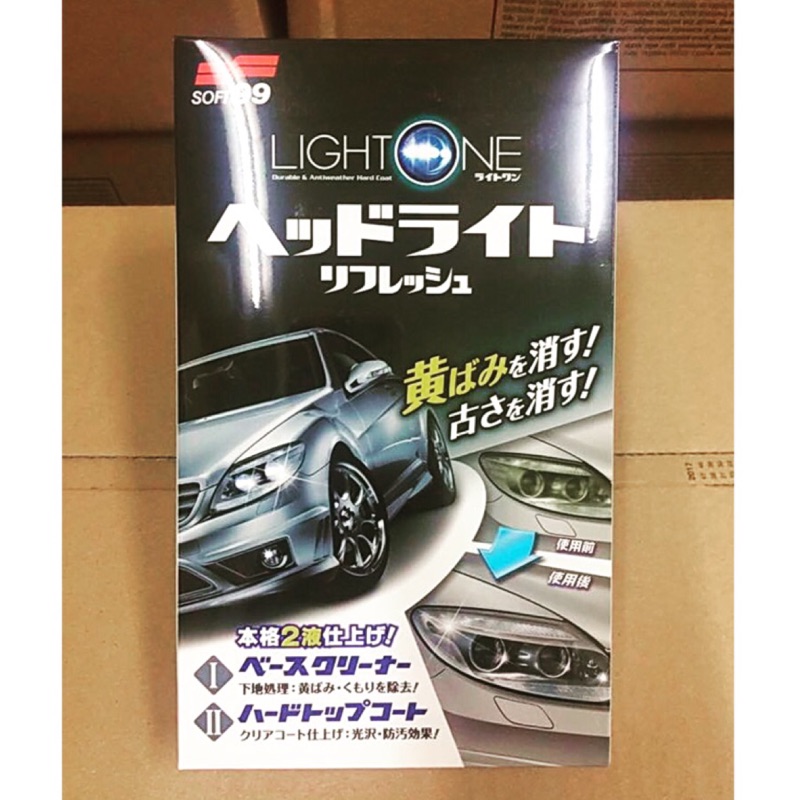 阿齊 日本soft99 車燈罩去污保護劑可去除泛黃污漬 恢復樹脂原有的透明感 附贈專用毛巾和小海綿 蝦皮購物