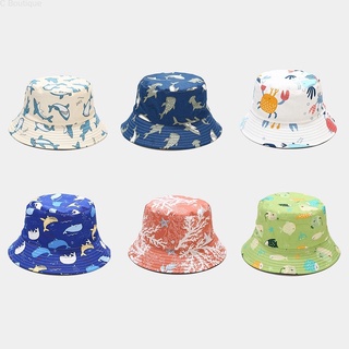 海底動物卡通雙面漁夫帽 10色 出遊遮陽帽 素色盆帽 水桶帽 防曬帽子 配件 情侶裝
