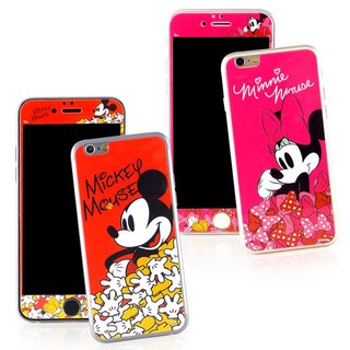 【Disney 】iPhone 6 /6s (4.7吋) 強化玻璃彩繪保護貼-米奇米妮