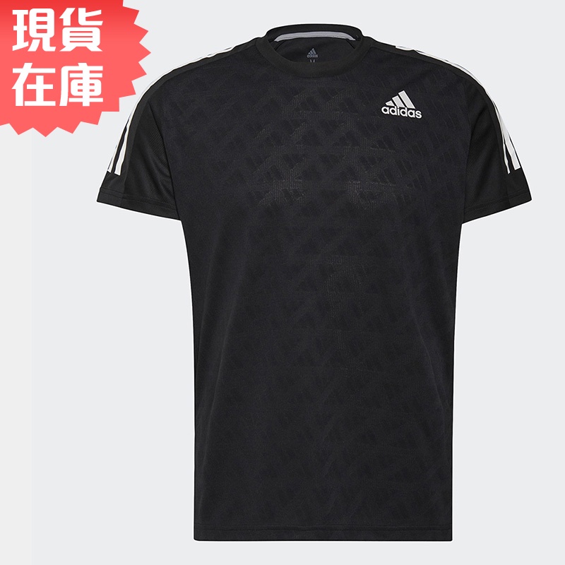Adidas 3-STRIPES 男裝 短袖 T恤 吸濕排汗 緹花 反光 黑【運動世界】H36450