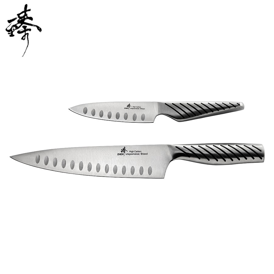 《Zhen 臻》日本進口高碳鋼  頂級主廚料理刀組 - 一體成型 防滑握柄