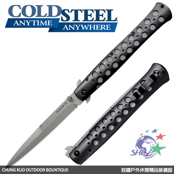 詮國 - COLD STEEL 6" 灰黑鋁柄 TI-LITE 折刀 / S35VN / 26B6