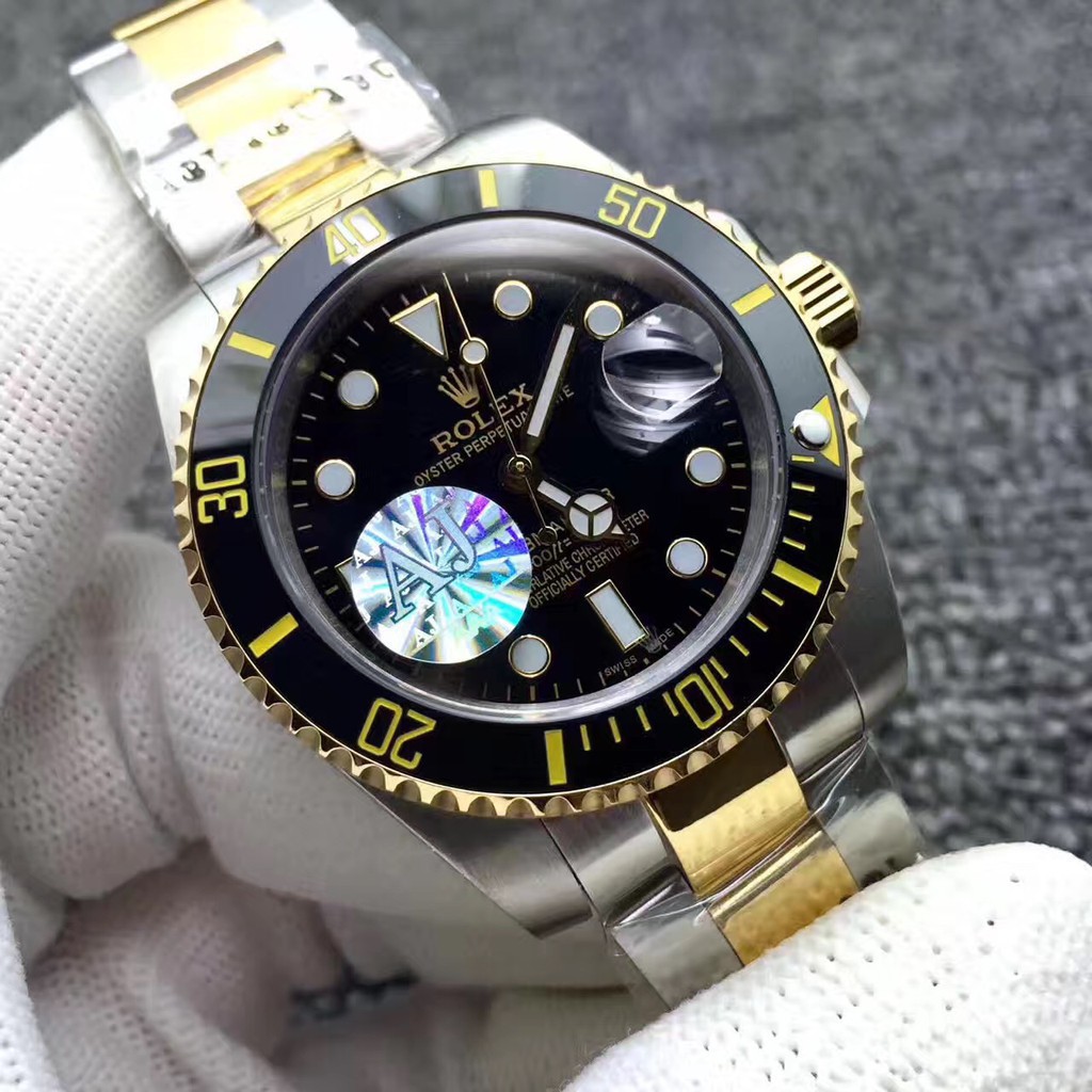 N廠rolex 勞力士手錶半金水鬼腕錶黑水鬼勞力士金鬼實拍免運 出貨前可拍視頻確認 蝦皮購物