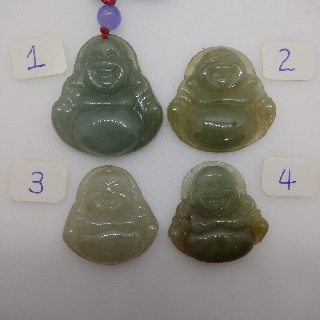 天然玉石緬甸冰黃翡翠透光財神彌勒佛佛公吊墬墜子玉墬掛件玉珮項鍊珠寶寶石首飾飾品任選-U
