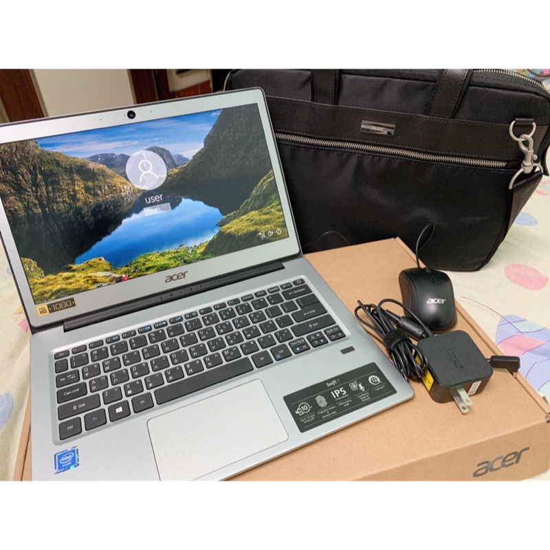 Acer SWIFT1 13.3吋 FHD N3450四核心/4G/128G/Win10  輕薄筆電 (銀)