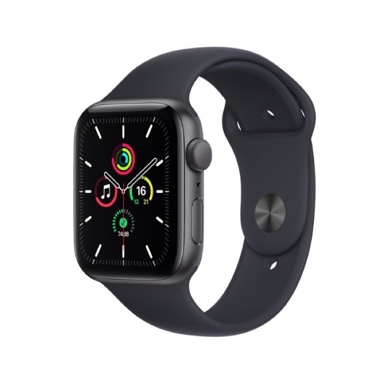 全新公司貨-現貨Apple Watch SE 44mm GPS款 太空灰鋁金屬錶殼午夜色運動型錶帶