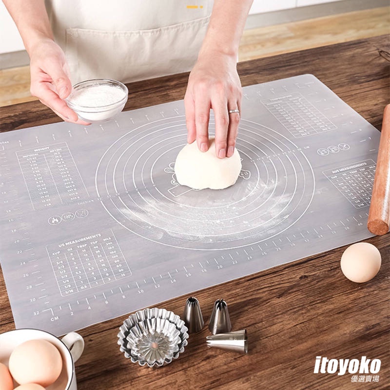 itoyoko矽膠揉麵墊擀麵墊塑膠家用揉麵和麵板食品級矽膠防滑不沾烘焙工具