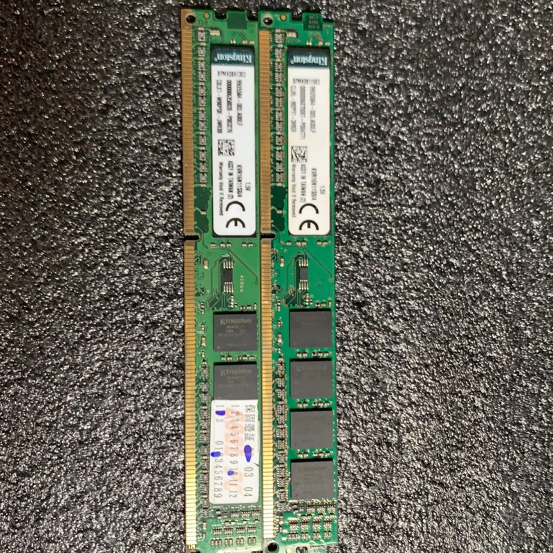 金士頓 Kingston DDR3 1600 4G 單面 記憶體 2 支一標