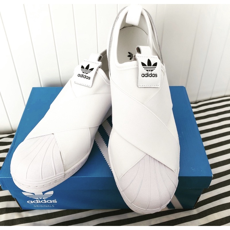 【虎年特價】Adidas slip on 愛迪達 白色繃帶鞋 繃帶鞋 全新