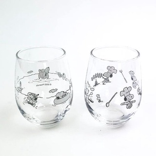 【168JAPAN】日本製 snoopy 透明玻璃杯 透明 水晶杯 不倒翁 玻璃杯 水杯 果汁杯 酒杯