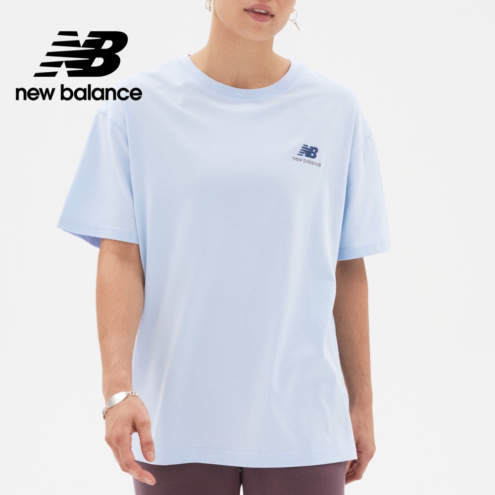 【New Balance】 NB 短袖上衣_中性_水藍色_UT21503SL1