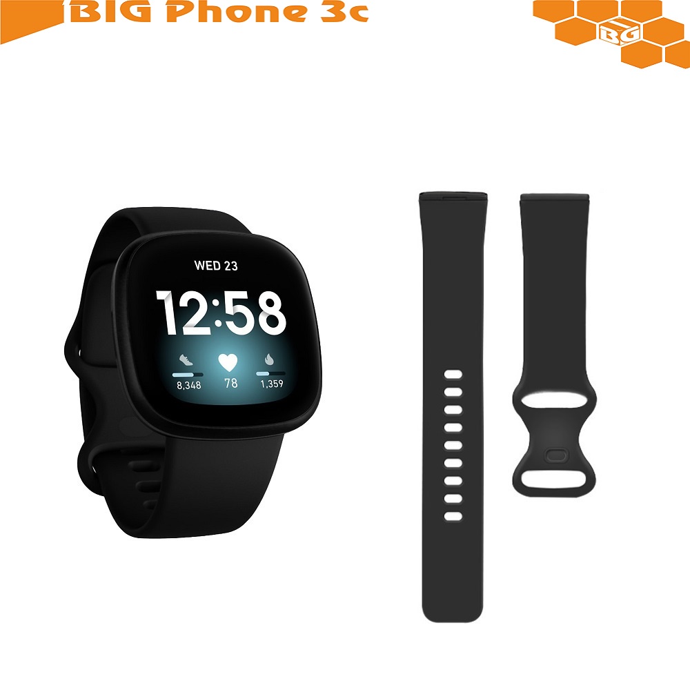 BC【矽膠錶帶】Fitbit Versa 3 4 sense 1 2 錶帶寬度 23mm 運動手環 手錶 替換 純色腕帶