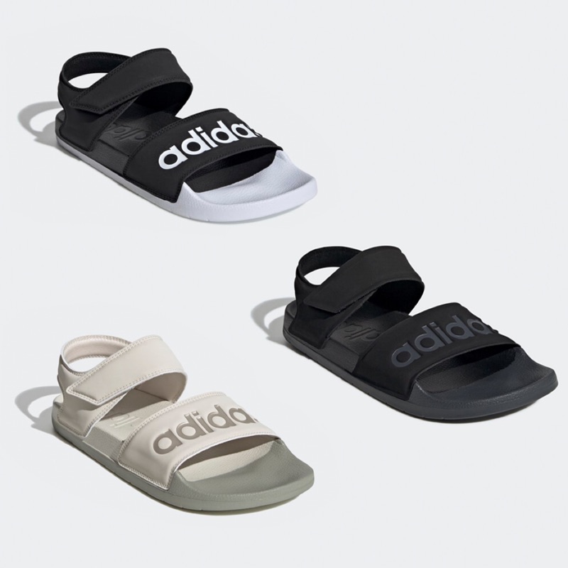 Adidas 愛迪達 ADILETTE SANDAL 2.0超輕量 涼鞋 魔鬼氈 防水 黑白 卡其 全黑