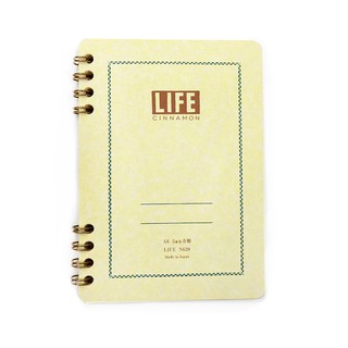 【LiFE】LiFE 特別抄造紙 線圈 方眼筆記本A6 - 肉桂 ( N620、N621 )，橫線、方格