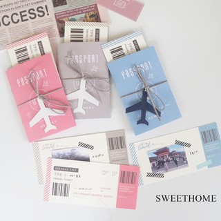 [🔺現貨] 滿額免運▶可代洗照片 Sweet Home-『旅行護照+機票造型卡片組』手工卡片生日卡片情人節情侶 出國旅行