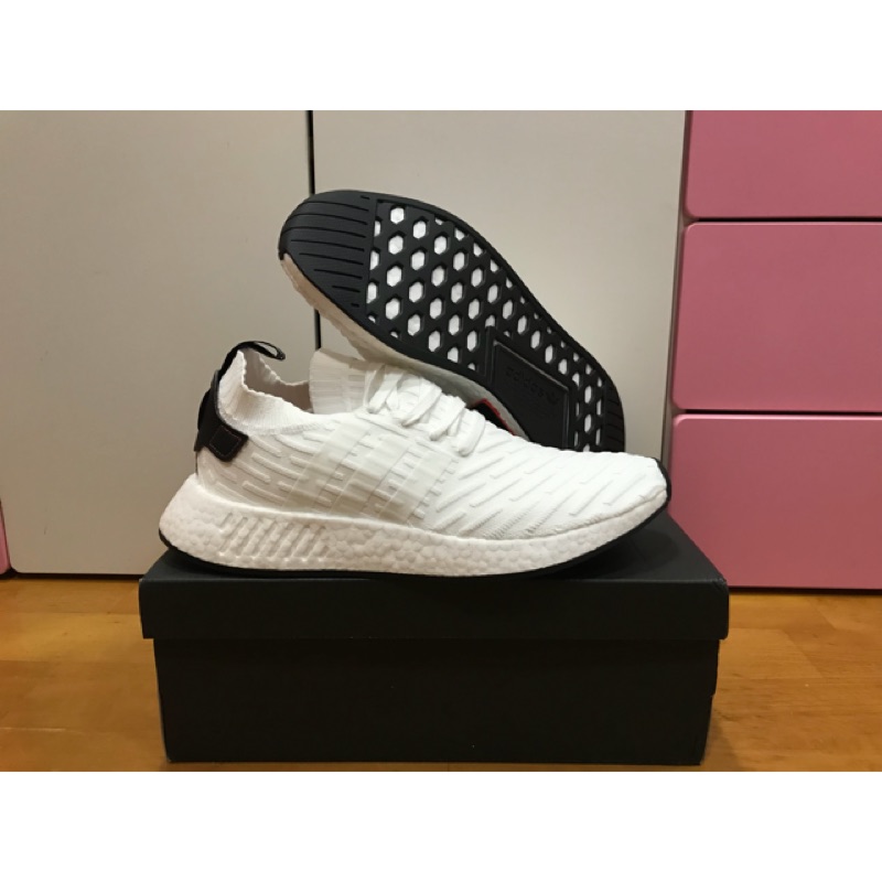 Adidas NMD_R2 Primeknit UK 11 US 11.5 熊貓 全白 保證正品 boost
