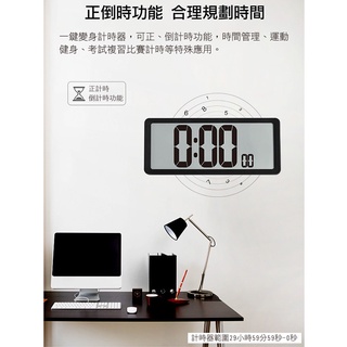 活動特價 大螢幕 電子鬧鐘 LED數字鐘 牆面掛鐘 電子時鐘 (電池款/白色) 大尺寸掛鐘36x15x3.5cm