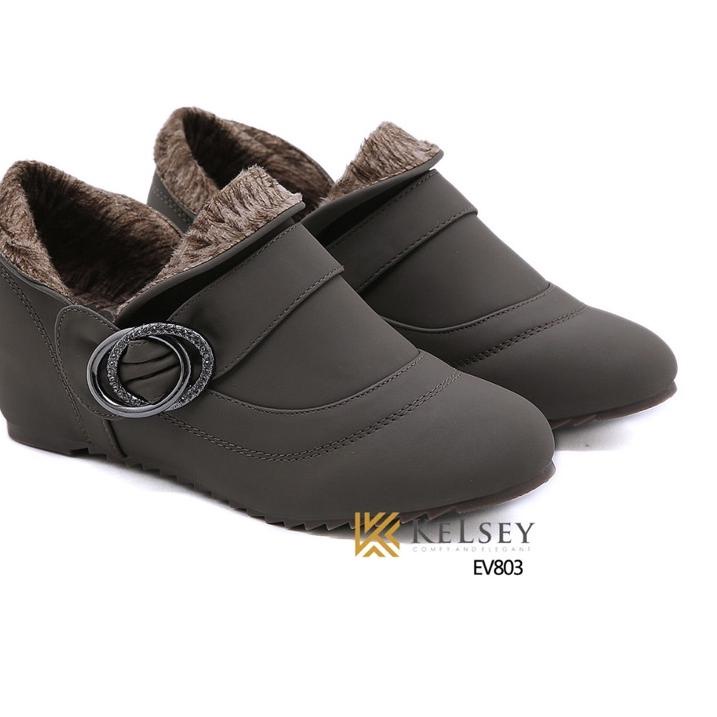暢銷|Sq13|Kelsey 女士靴子 EV803 天鵝絨皮革材料進口 5 厘米高跟鞋