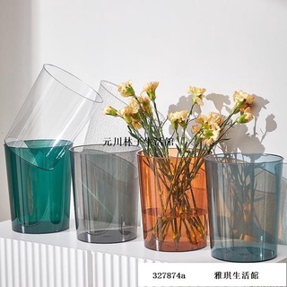 低價多色可選 壓克力醒花桶 簡約大號圓形塑膠 插鮮花深水筒 花店用品 花桶 花店專用醒花桶 透明收納桶 元川林327