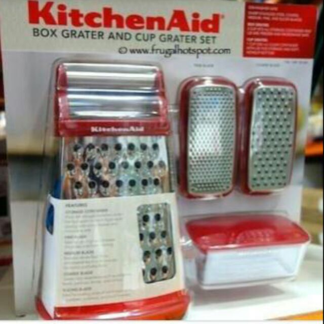 KitchenAid box grater and cup grater set  磨泥器 不繡鋼 刨絲器 刨絲盒組