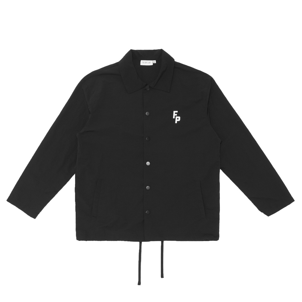 FairPlay x XMXX 黑 外套 夾克 輕薄 素色 復古 排扣 抽繩 尼龍 罩衫 長袖 美牌 教練外套 F/W