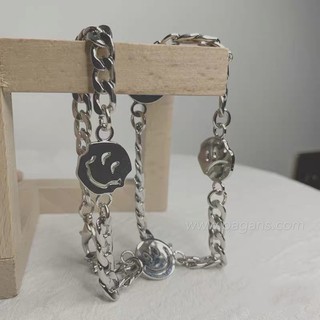 【PAGANS STORE】韓國 百變怪 變形 笑臉 元素 微笑鈦鈦鋼 銀飾 配件 手環 手鍊 項鍊