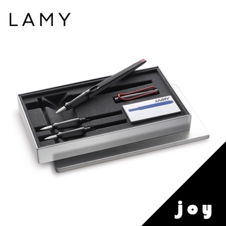 LAMY joy喜悅系列 15set 鋼筆禮盒組 黑桿紅夾