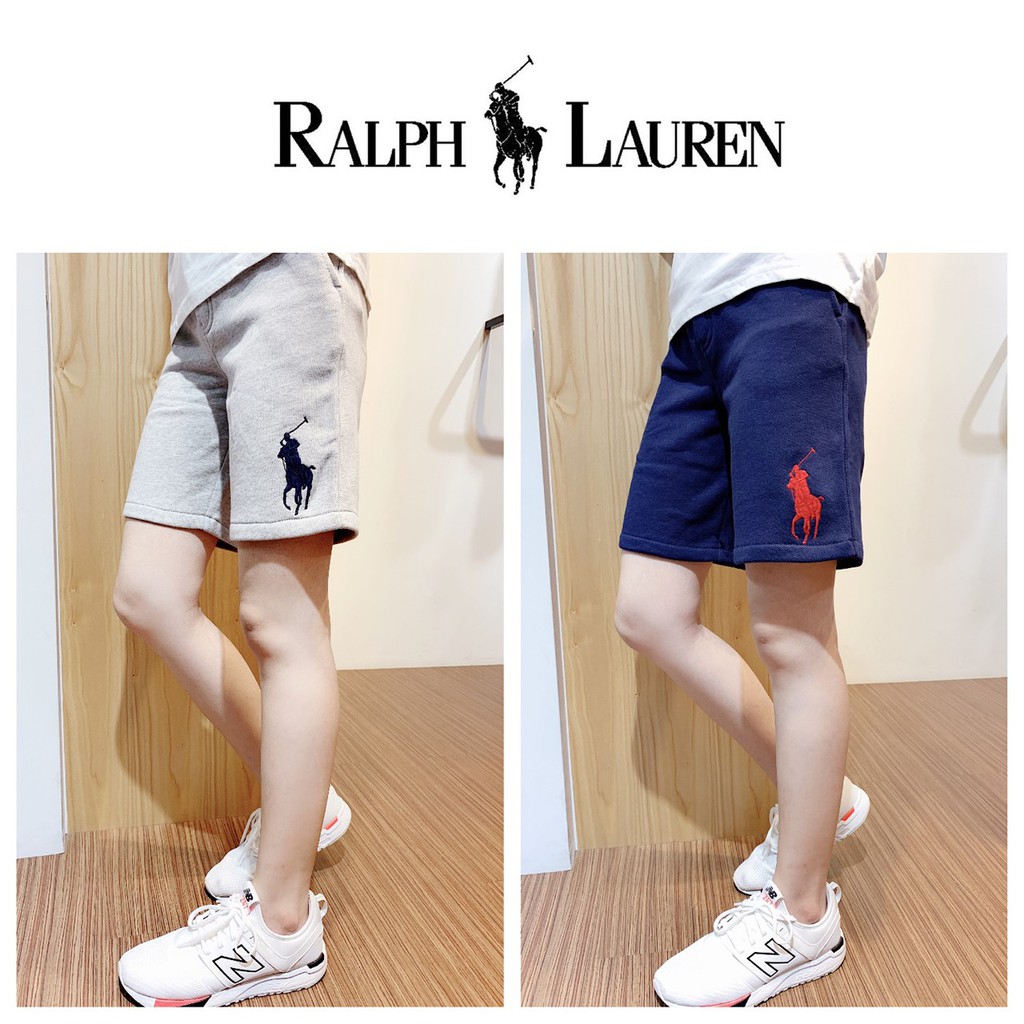 【Ayllon】Ralph Lauren POLO 青年版 (男女可穿) 薄刷毛 刺繡大馬 短褲 褲
