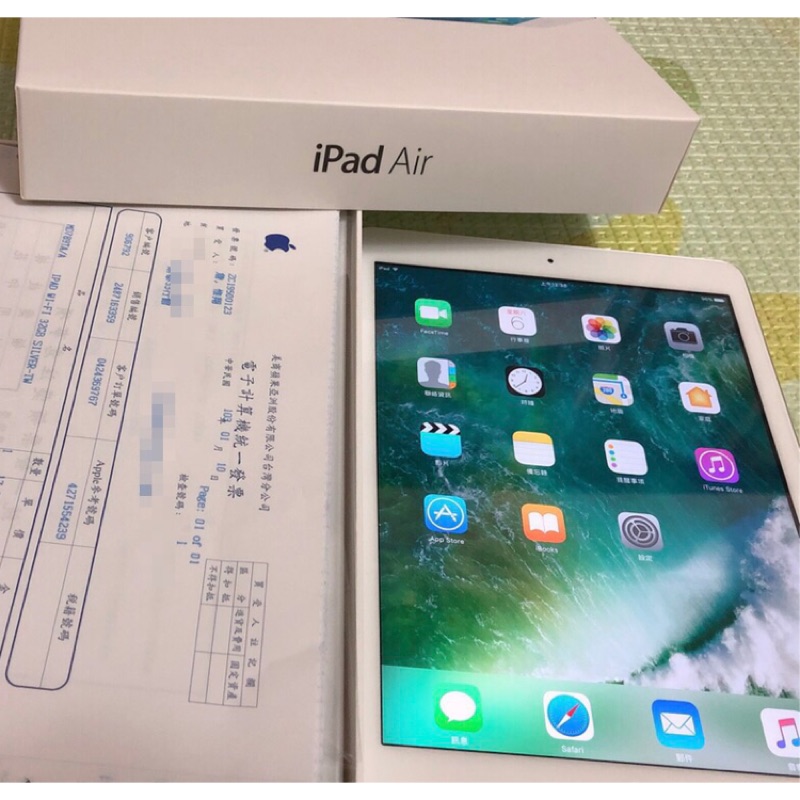 Apple iPad Air 9.7吋 32G，型號 A1474 銀色，iOS 10.3.3，2014年購買，保存極新！