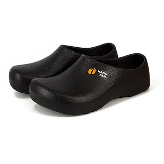 HANG TEN 廚師鞋 工作鞋 拖鞋 懶人鞋 男鞋 女鞋 MIT臺灣製 防水 減壓 透氣 散熱 排汗 耐磨 防滑 黑桔