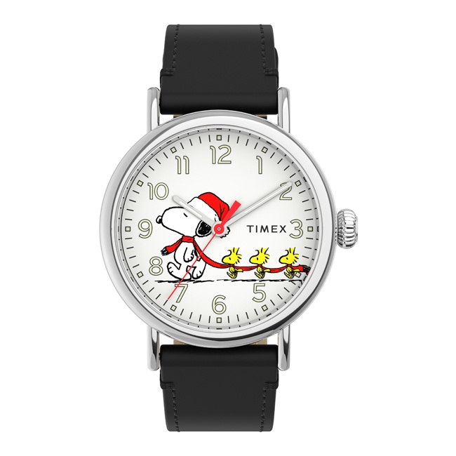 【TIMEX】天美時 x SNOOPY 限量聯名系列聖誕款手錶(白x黑 TXTW2U86400)