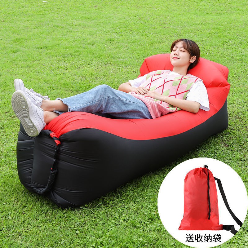 ☀ 限量爆款✸戶外充氣沙發懶人空氣沙發免打氣單人野營午休躺椅便攜式折疊床墊