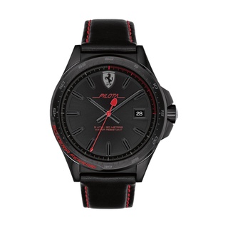 【Ferrari 法拉利】急速紳士風采時尚簡約真皮腕錶-錶圈黑/FA0830497/台灣總代理公司貨享兩年保固