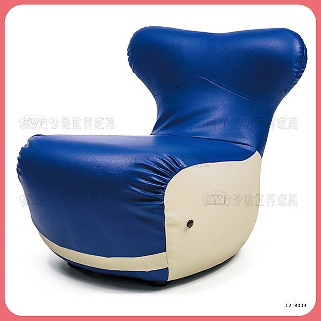 【沙發世界家具】藍色小金魚皮椅〈D489336-08 〉沙發矮凳/穿鞋椅/玄關椅/和室椅/腳凳/小沙發