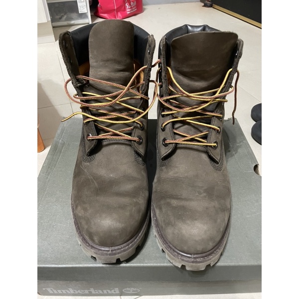 Timberland 95成新 經典6吋防水高筒靴 咖啡色 深褐色 深棕色 8.5W TB0100001 贈兩款鞋帶