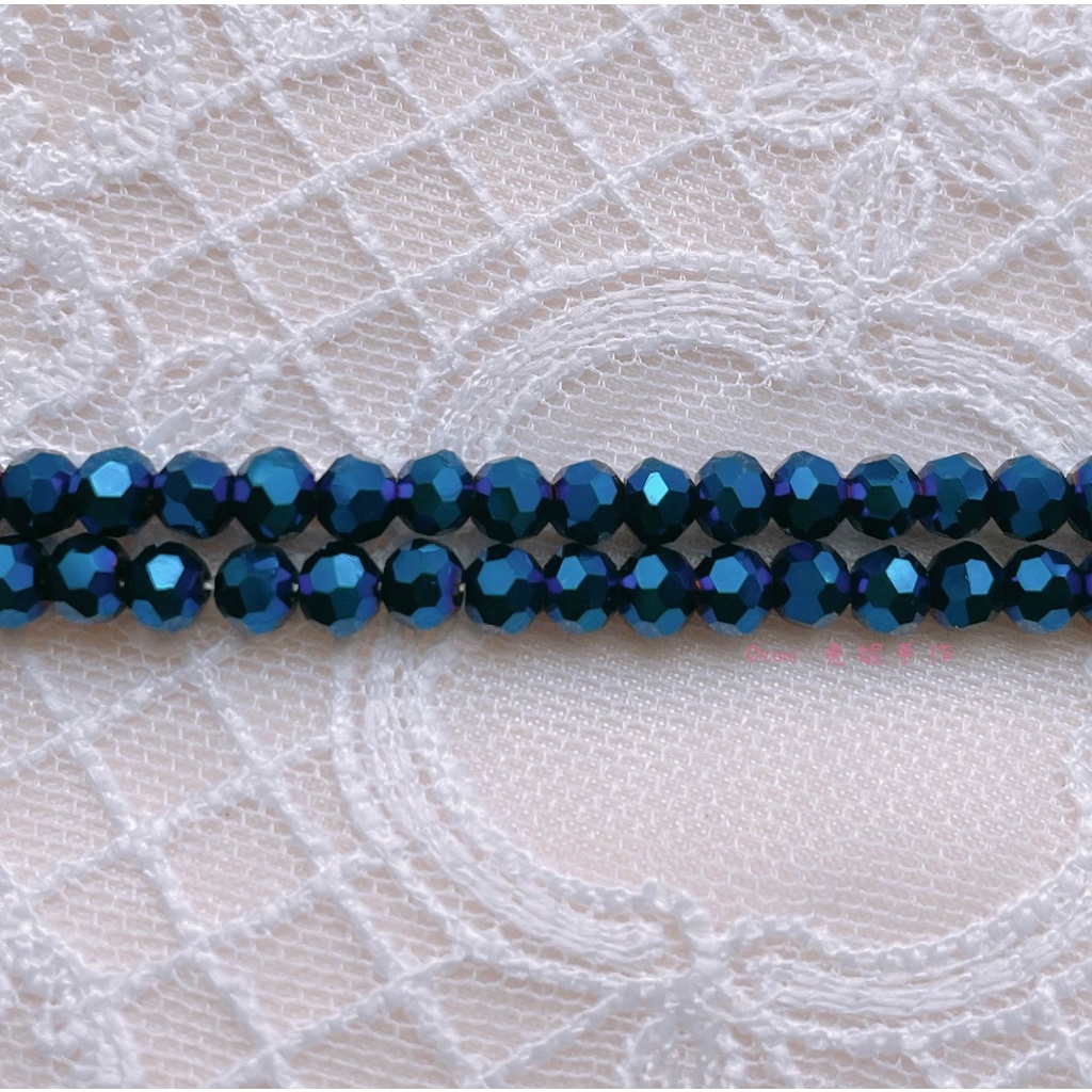【Otoni 🐰】日本進口🇯🇵 切割玻璃珠 4mm 深藍色 多切面 圓珠 手作材料 串珠 耳環