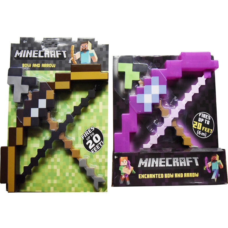 Ashadow Minecraft 我的世界玩具泡沫弓箭武器紫色附魔弓箭套裝可彈射發射 蝦皮購物