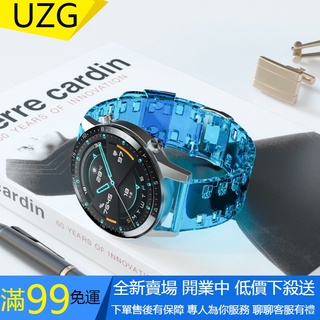 【UZG】Garmin Vivoactive 3 4 trainer 錶帶 20mm 彩虹色 透明 硅膠 防水 快拆錶鏈