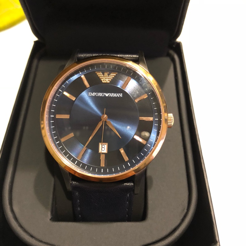 Emporio Armani  手錶 皮錶帶 男錶 腕錶