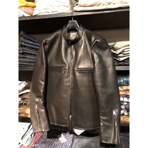 Y’2 leather J100茶芯馬皮騎士皮衣 尺寸44全新品