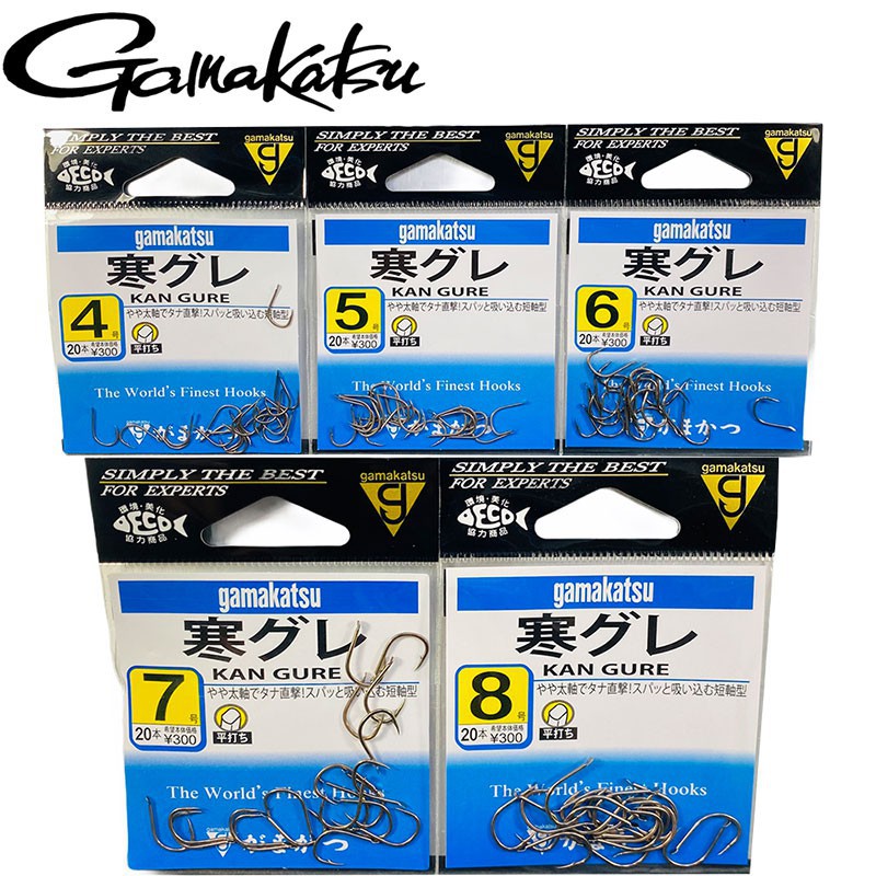 星期二釣具 gamakatsu 寒グレ (茶)  黑白毛鉤 磯釣魚鉤 寒哭累鈎